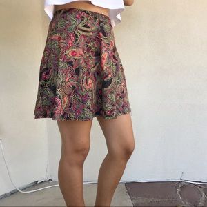 Pacsun Soft Velvet Paisley Skirt
